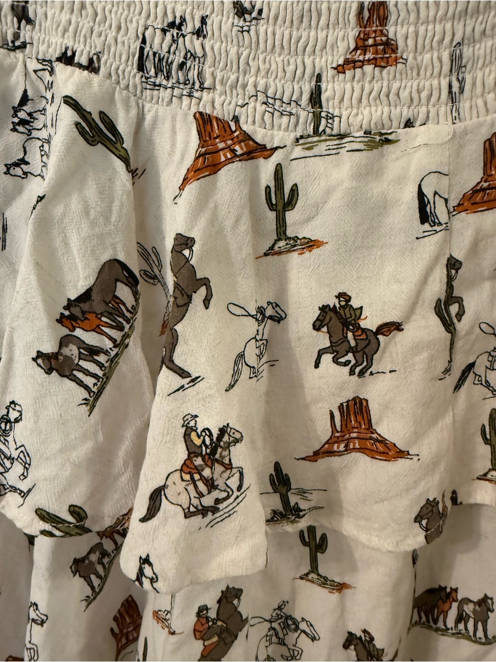 Ariat Cream Western Print Tiered Mini Skirt - Picture 5 of 5
